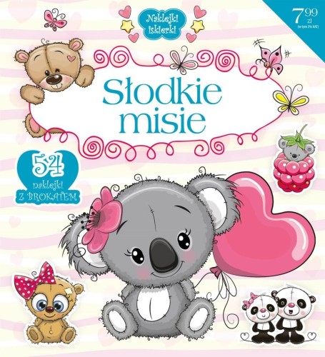 Naklejki iskierki z brokatem. Słodkie misie